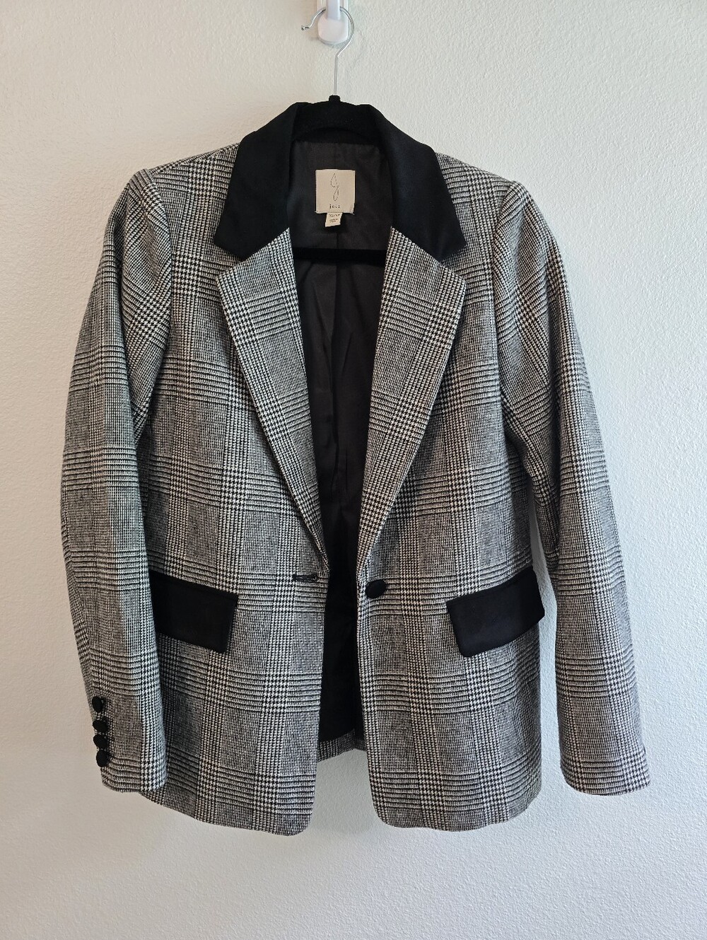 ♡ Joie Grey Plaid Blazer Sz XS NWOT